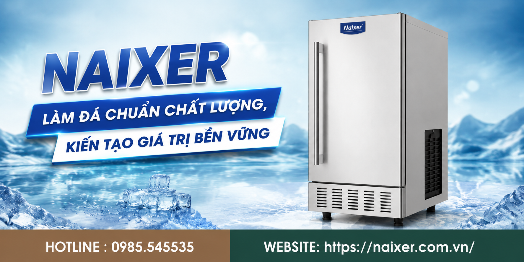 Đá viên cửa cánh NAIXER TH-E30 công suất 50 kg