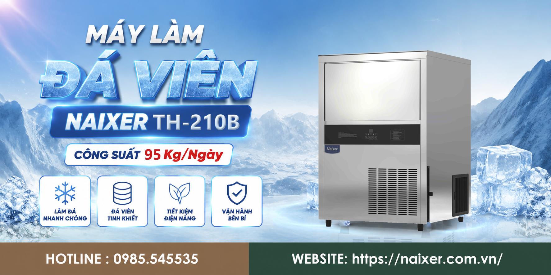 Giới thiệu máy làm đá viên NAIXER TH-210B