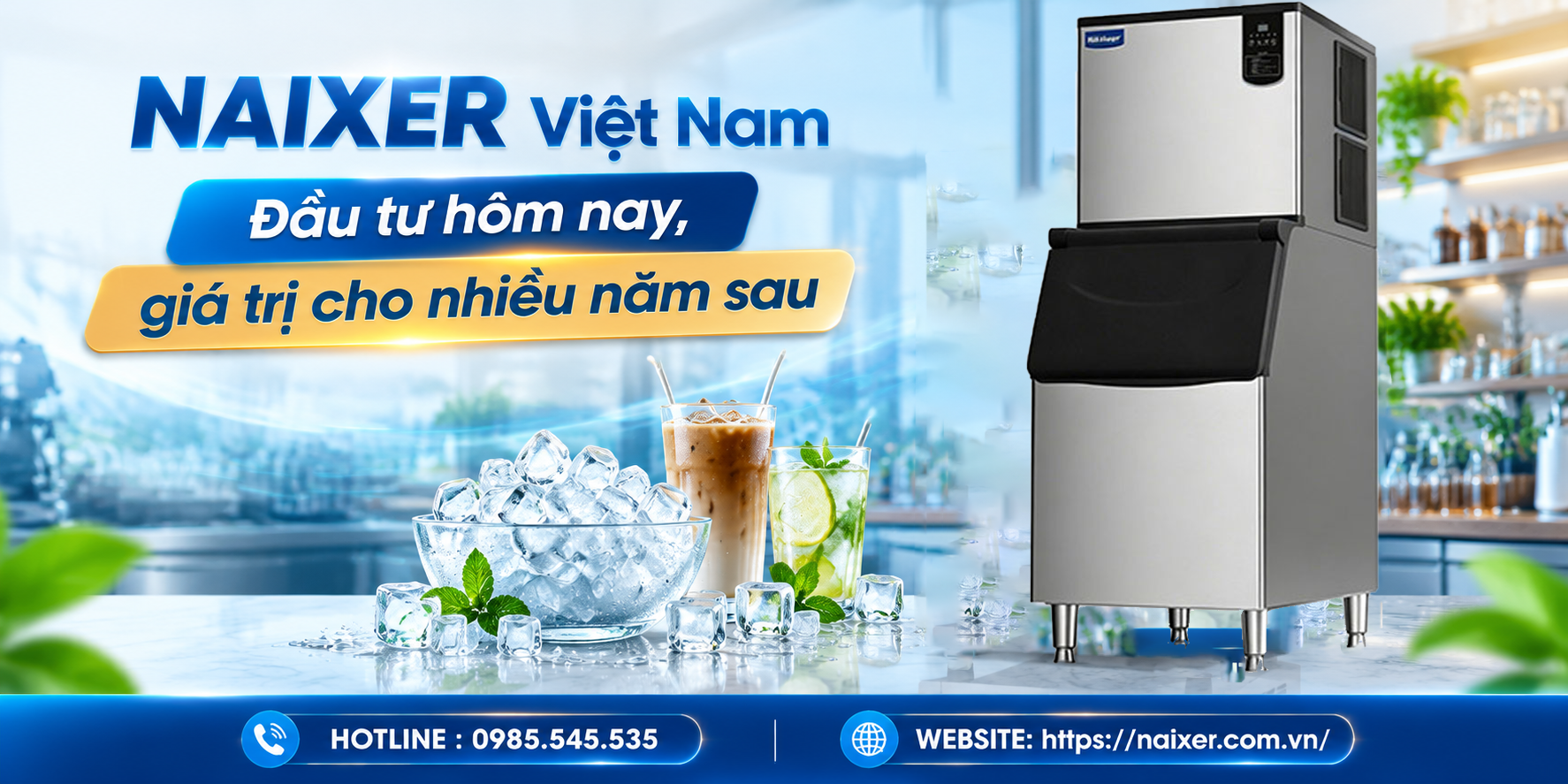 Lý do nên đầu tư máy làm đá viên công nghiệp NAIXER TH-320B