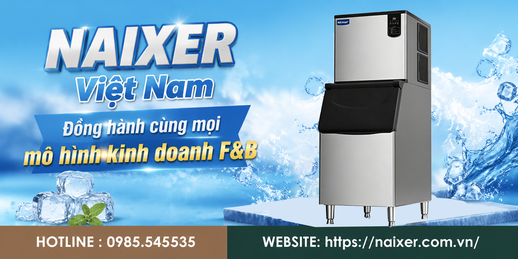 Mua máy làm đá viên mini tại NAIXER Việt Nam