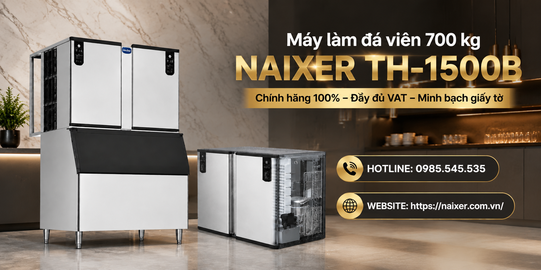 Tổng quan về máy đá viên 700 kg NAIXER TH-1500B