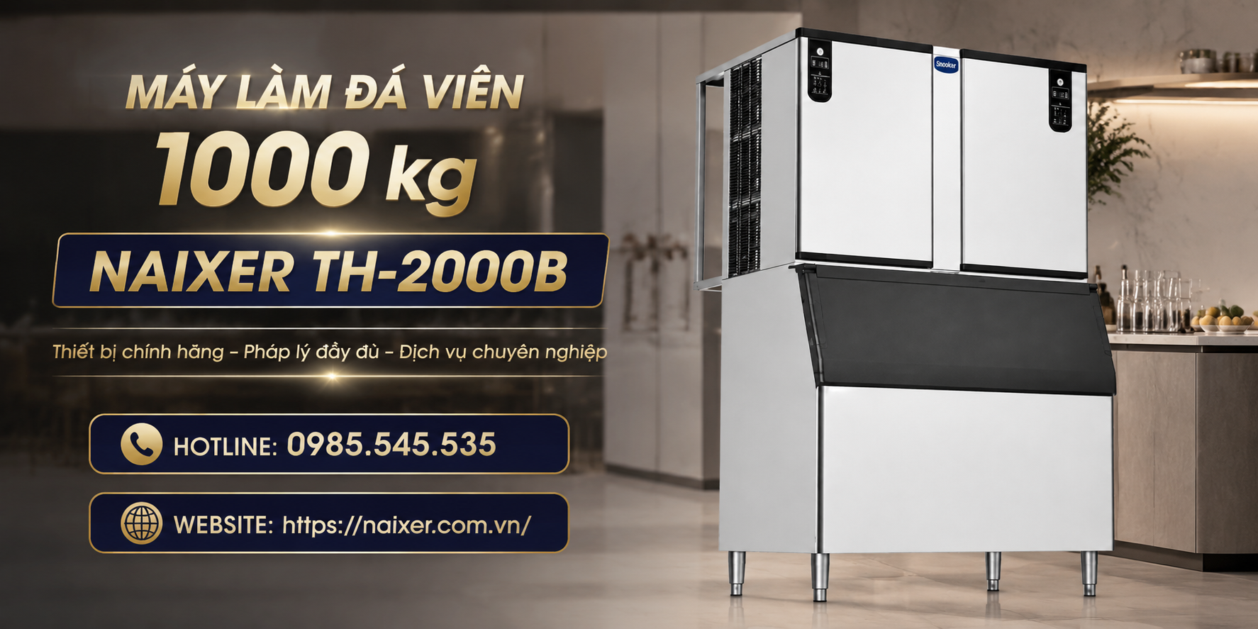 Tổng quan về máy làm đá viên 1 tấn NAIXER TH-2000B