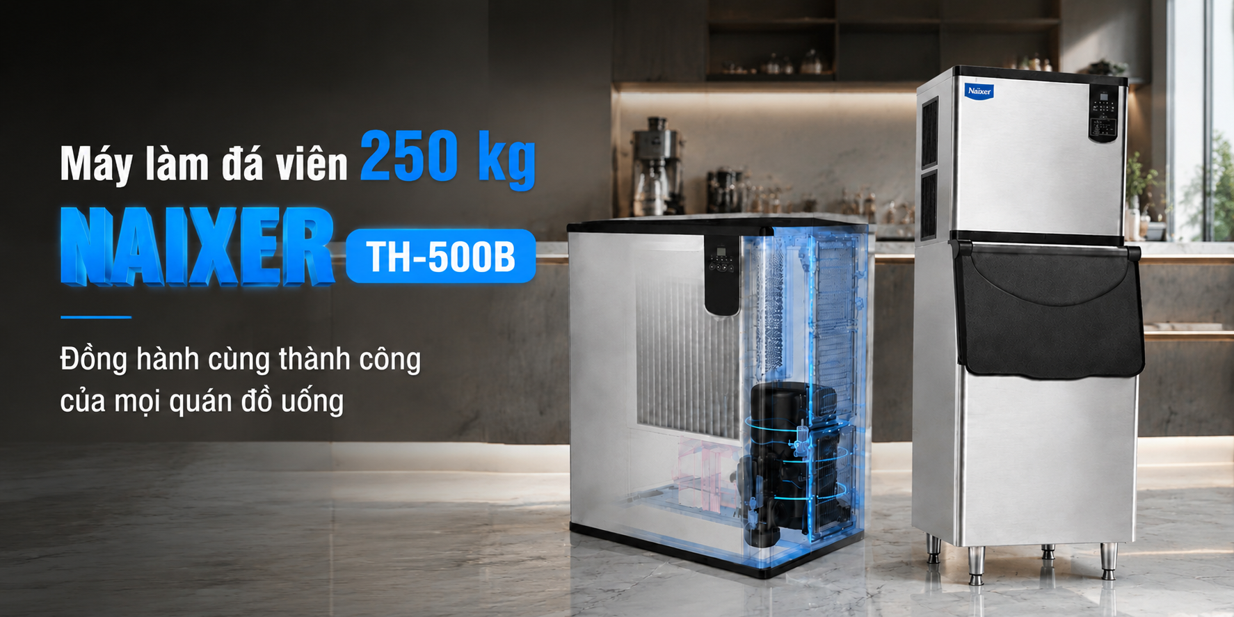 Ứng dụng thực tế của máy làm đá viên NAIXER TH-420B